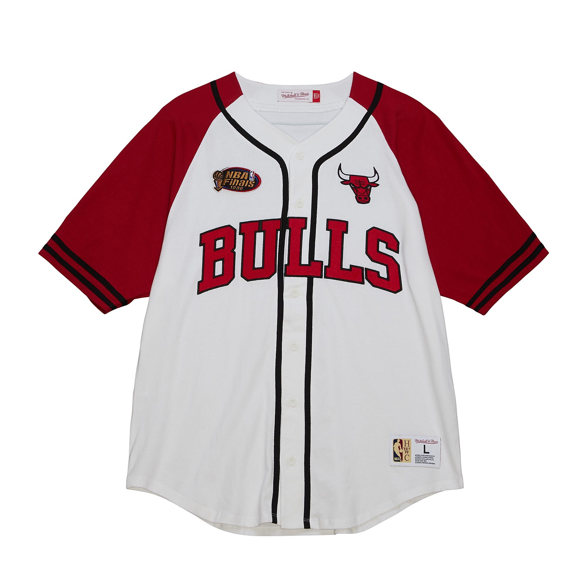 Alternative view of Chicago Bulls Mitchell & Ness Practice Day Baseball Jersey - White