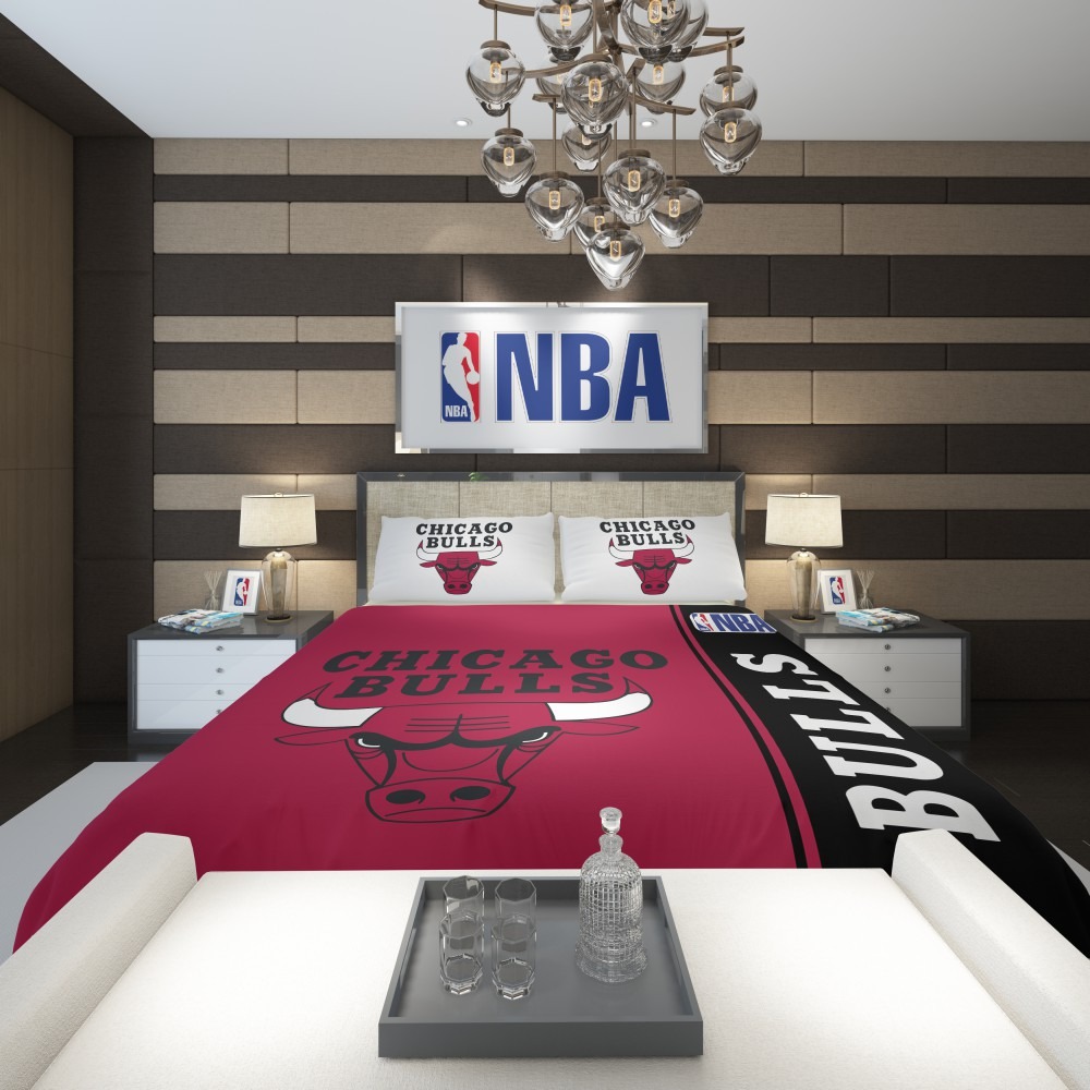 Alternative view of Chicago Bulls NBA Basketball Comforter - Custom Bedding Set