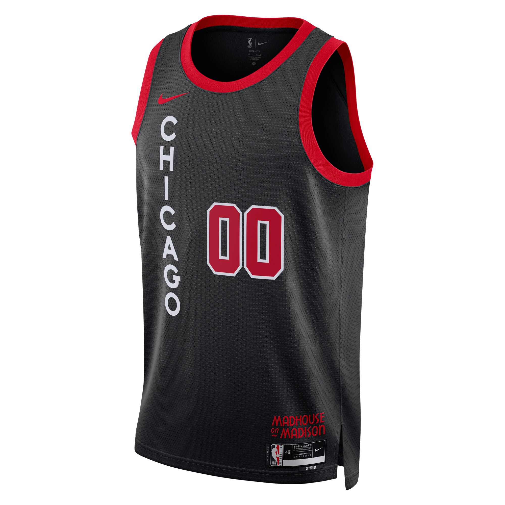 Alternative view of Chicago Bulls Unisex 2023/24 Custom Swingman Jersey - Black - City Edition