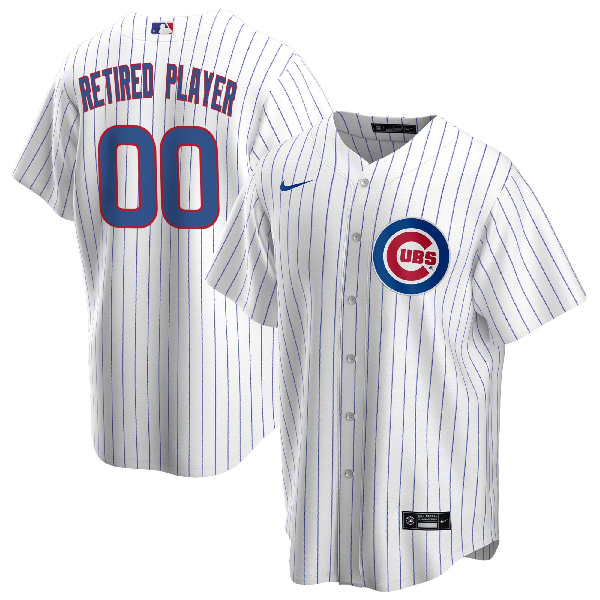 Alternative view of Chicago Cubs Home Pick-a-player Retired Roster Replica Jersey – White
