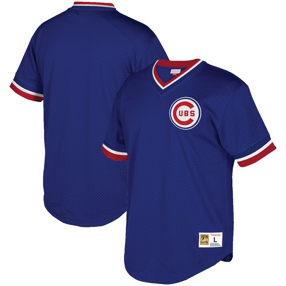 Chicago Cubs Mitchell & Ness Big & Tall Mesh V-neck Jersey - Royal
