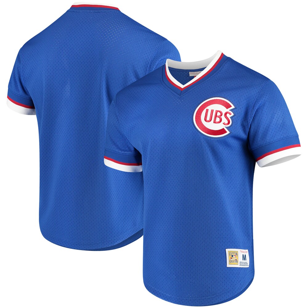 Chicago Cubs Mitchell & Ness Mesh V-neck Jersey - Royal
