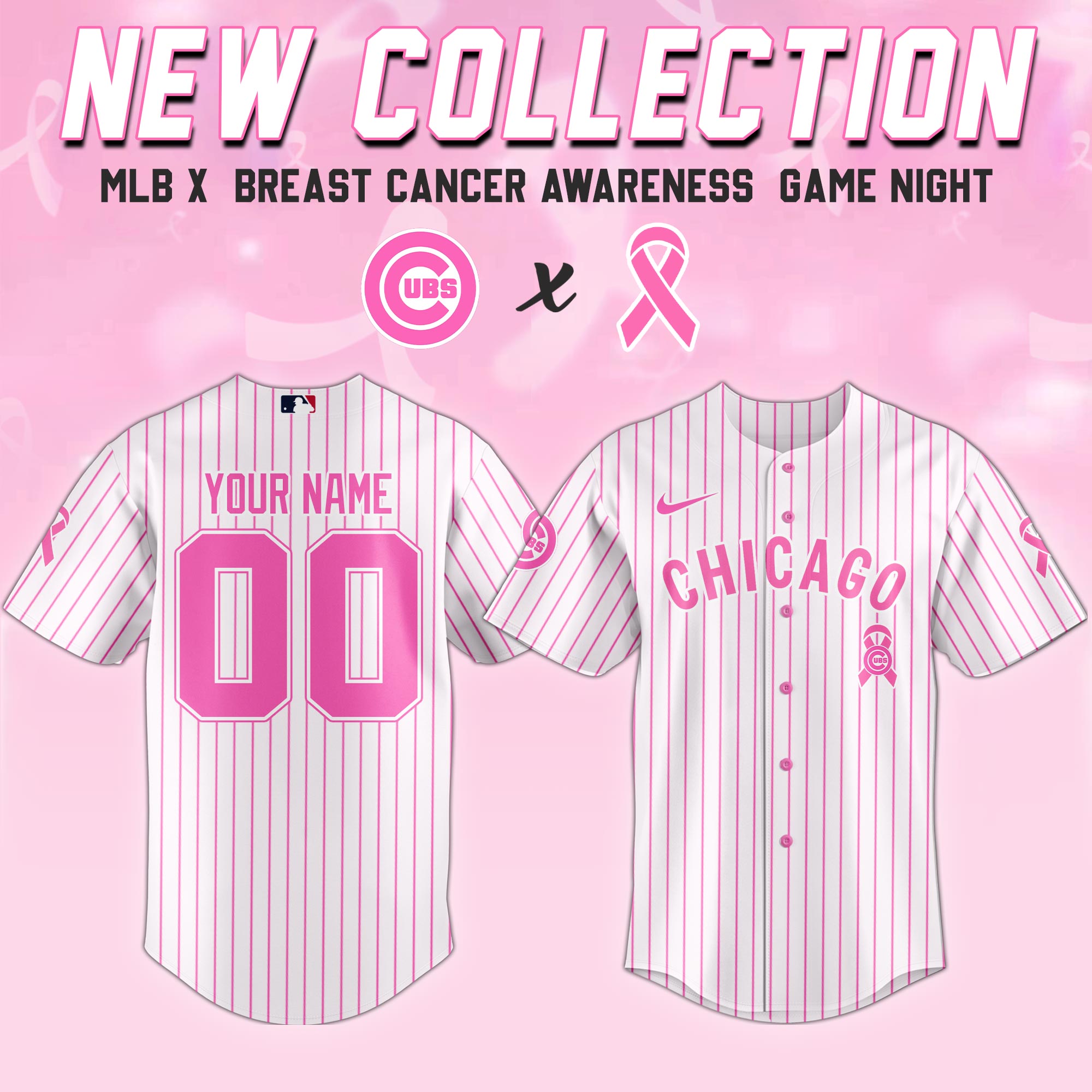 Chicago Cubs Mlb X Breast Cancer Awareness Month United In Pink Baseball Jersey