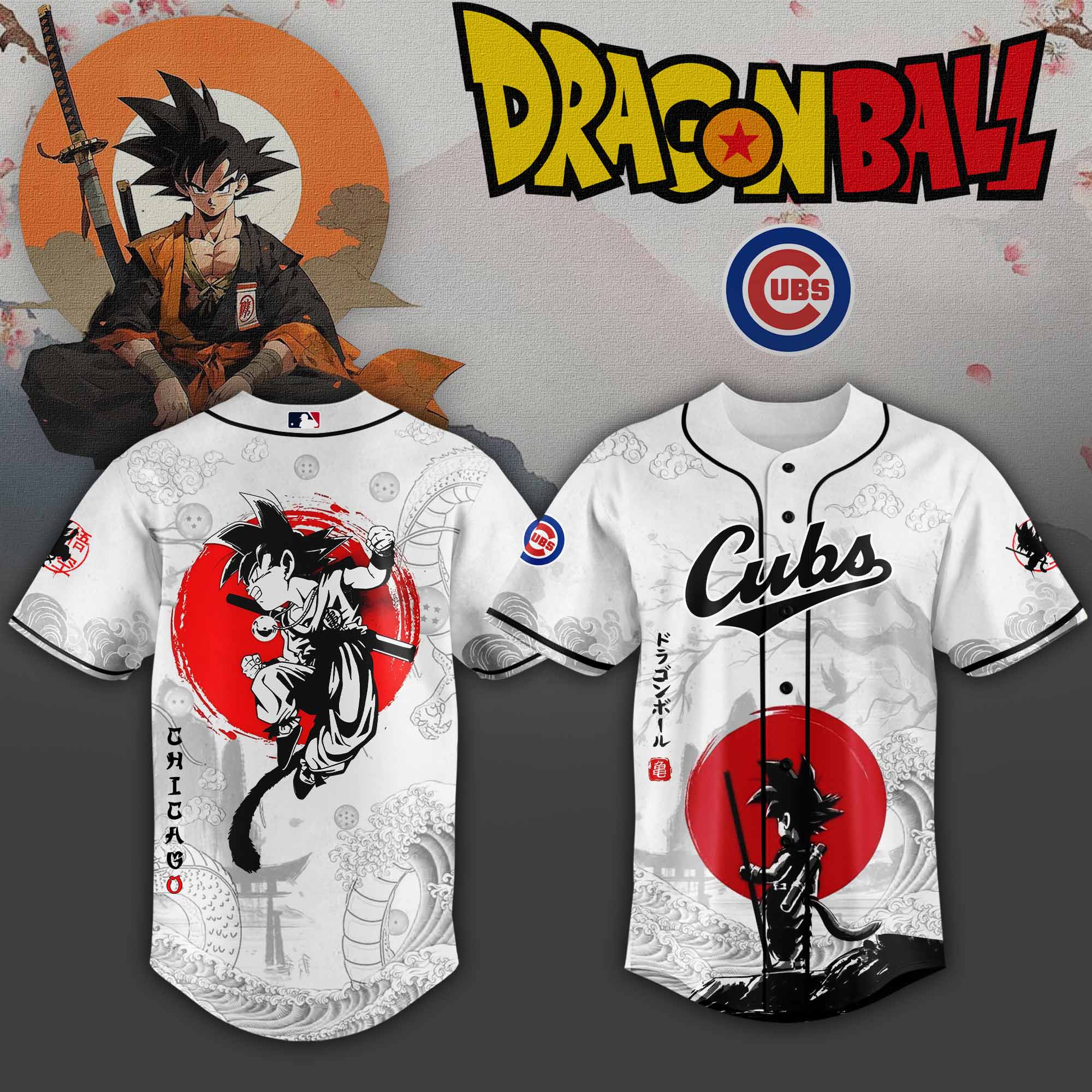 Chicago Cubs Mlb X Dragon Ball Super Saiyan Baseball Jersey Collection