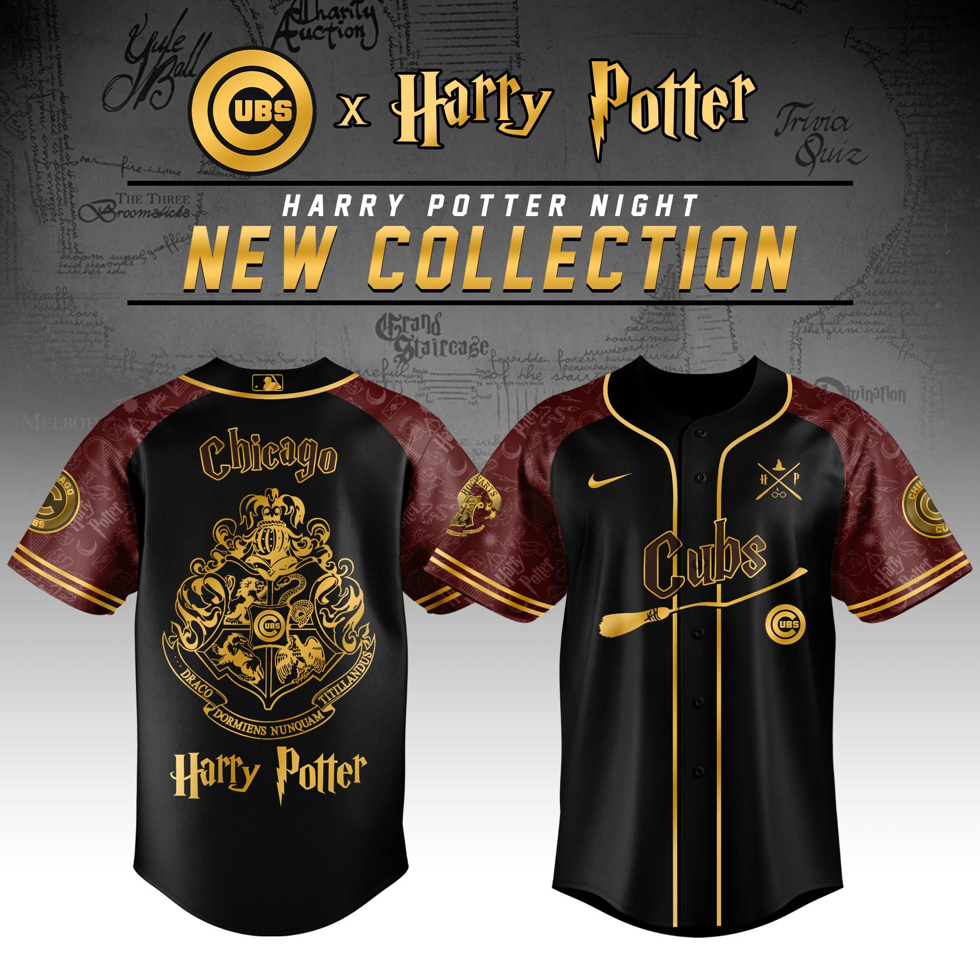 Chicago Cubs Mlb X Harry Potter Hogwarts Houses Baseball Jersey