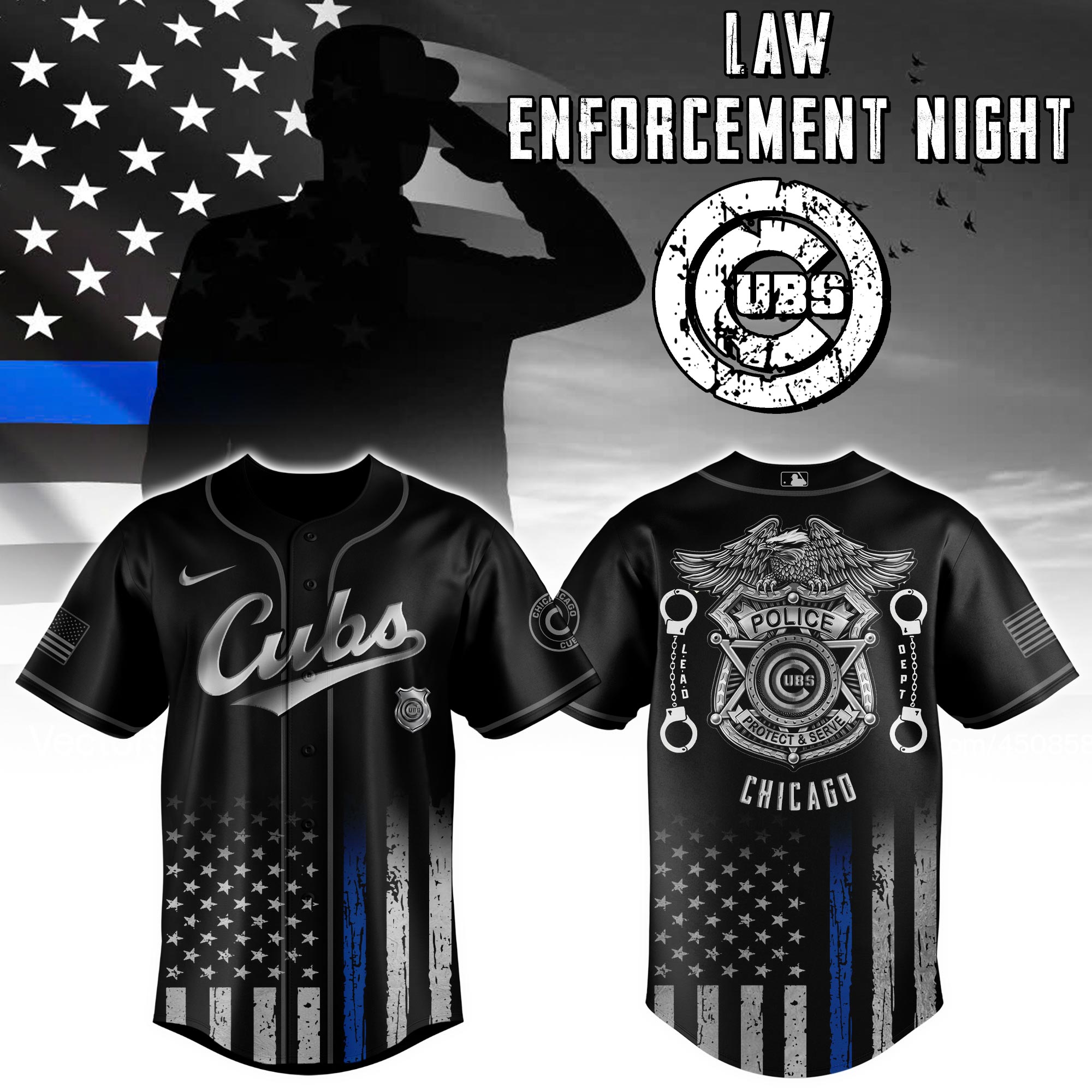 Chicago Cubs Mlb X Law Enforcement Night Edition Jersey 2025