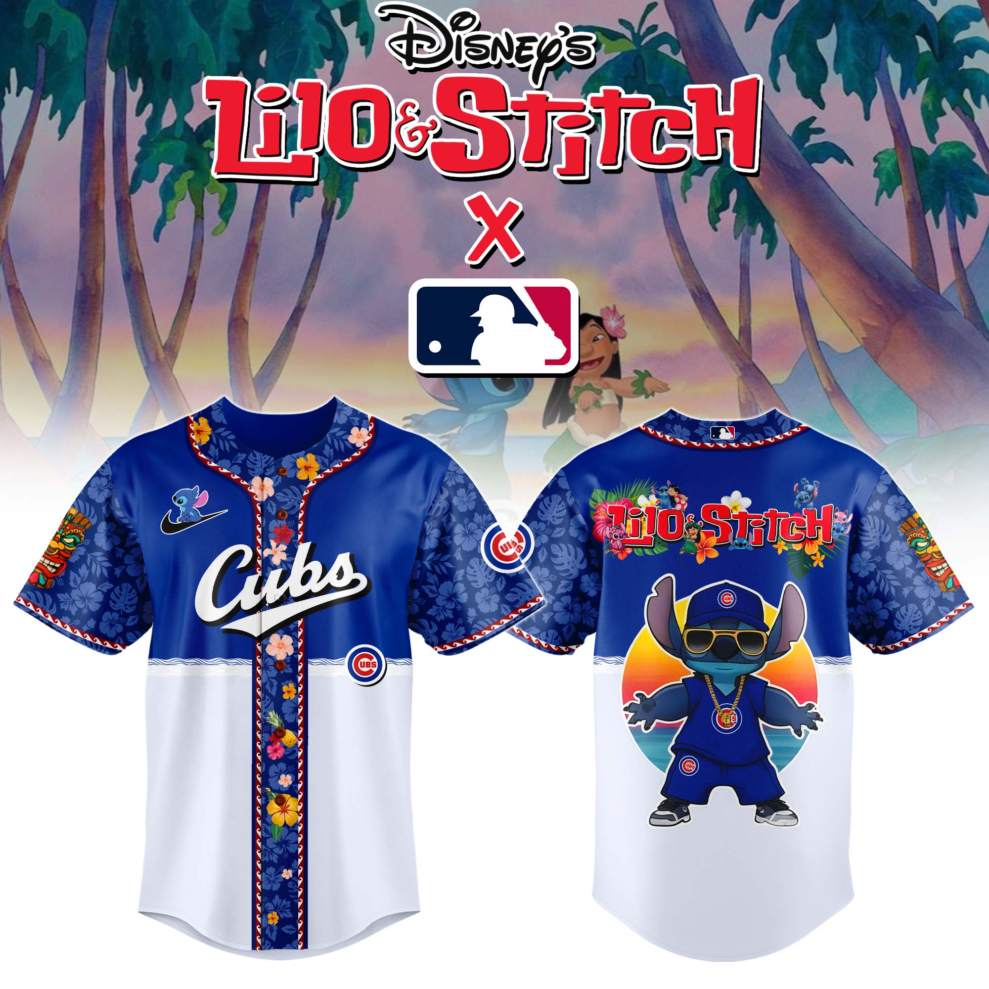 Chicago Cubs Mlb X Lilo & Stitch Jersey