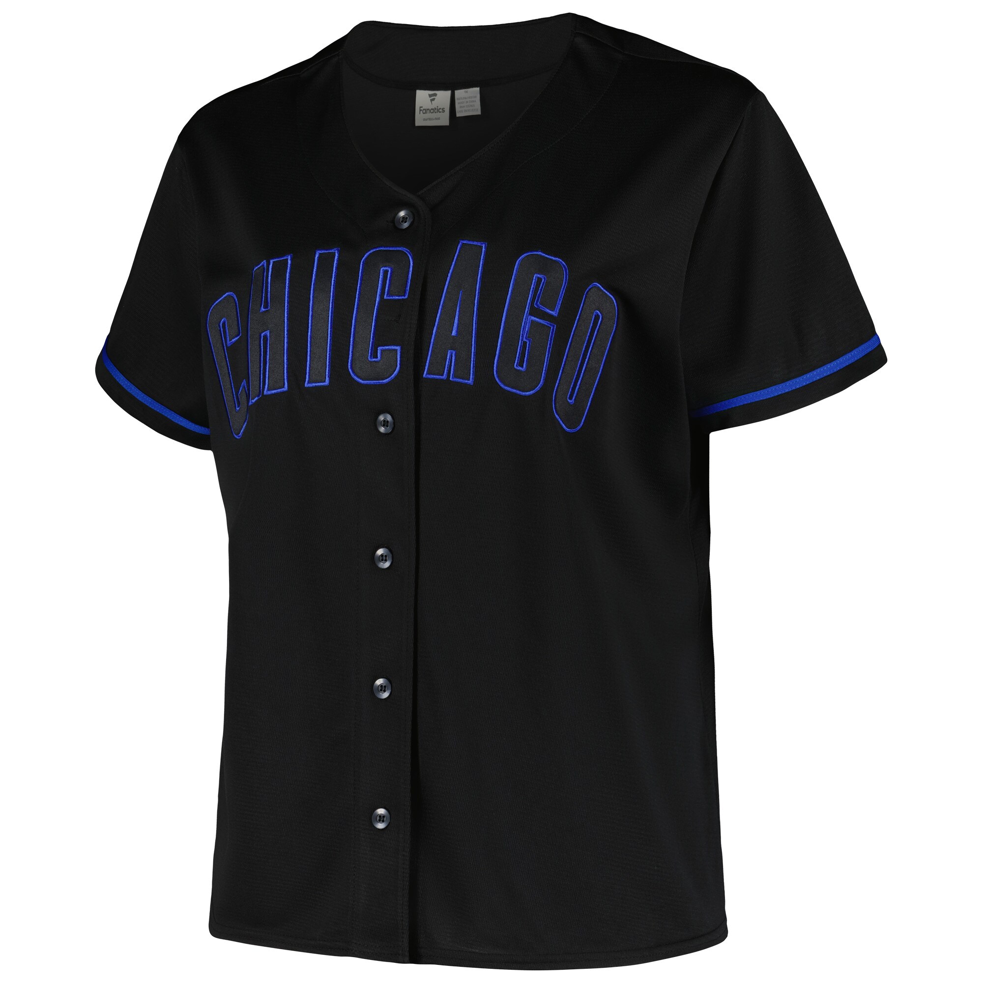 Alternative view of Chicago Cubs Profile Women's Plus Size Pop Fashion Jersey - Black