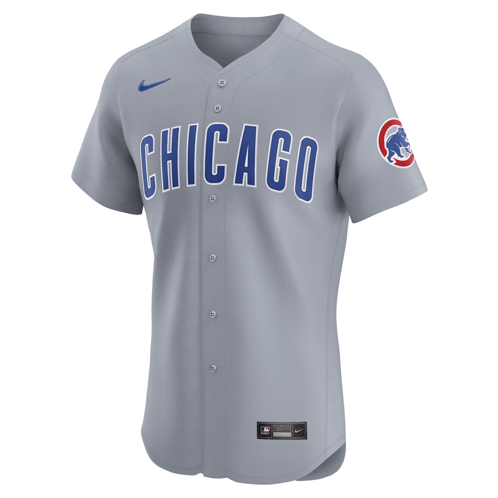 Alternative view of Chicago Cubs Road 2024 Jackie Robinson Day Elite Jersey - Gray