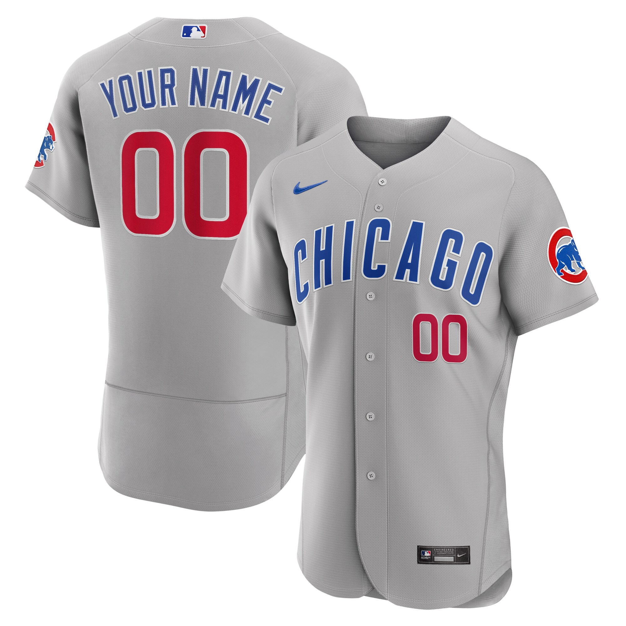 Chicago Cubs Road Authentic Custom Jersey - Gray