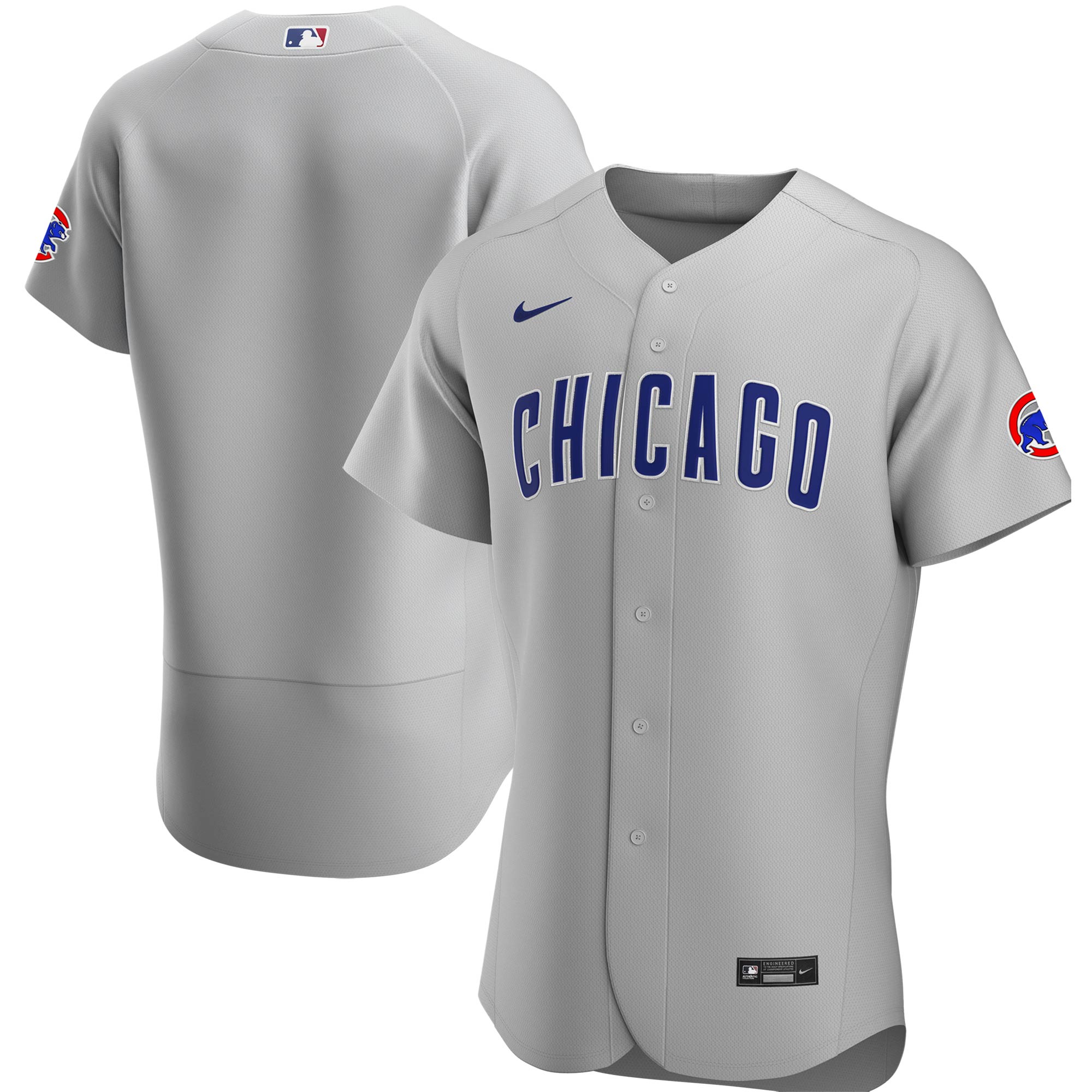 Alternative view of Chicago Cubs Road Authentic Team Jersey – Gray