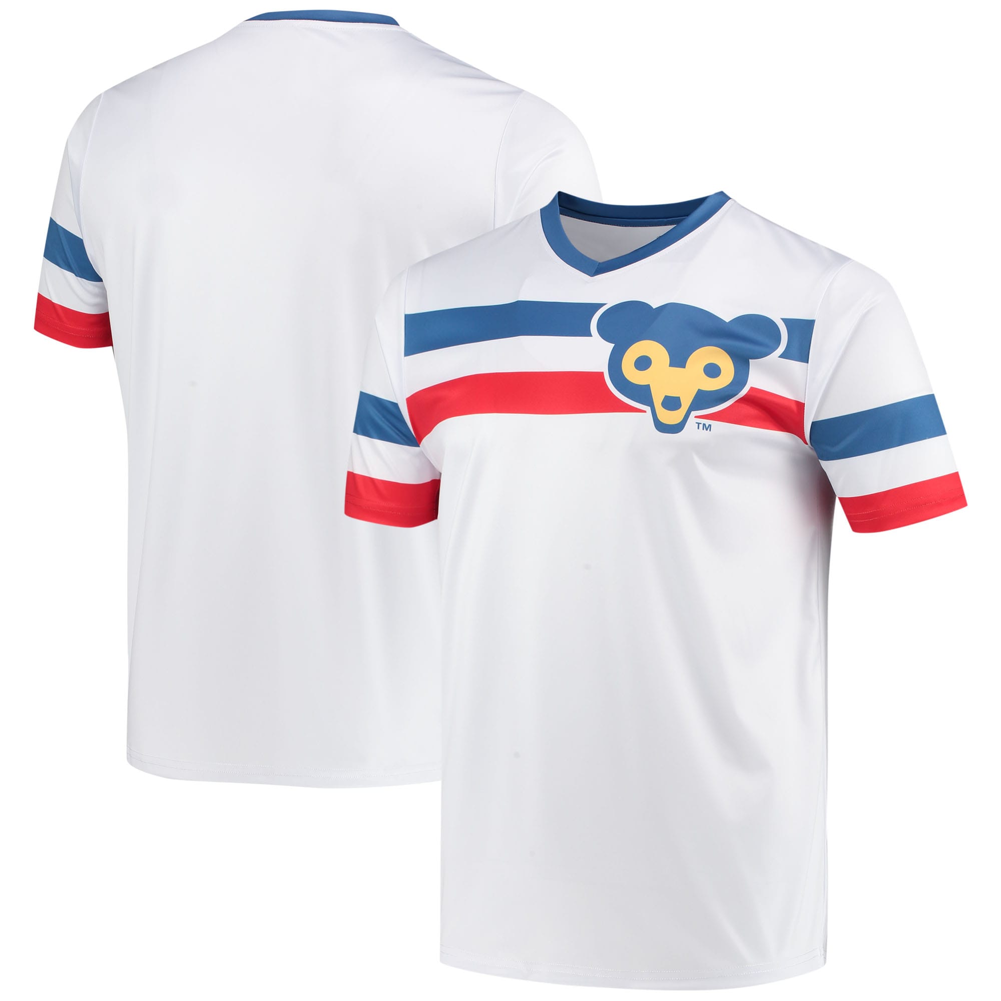 Chicago Cubs Stitches Cooperstown Collection V-neck Jersey - White