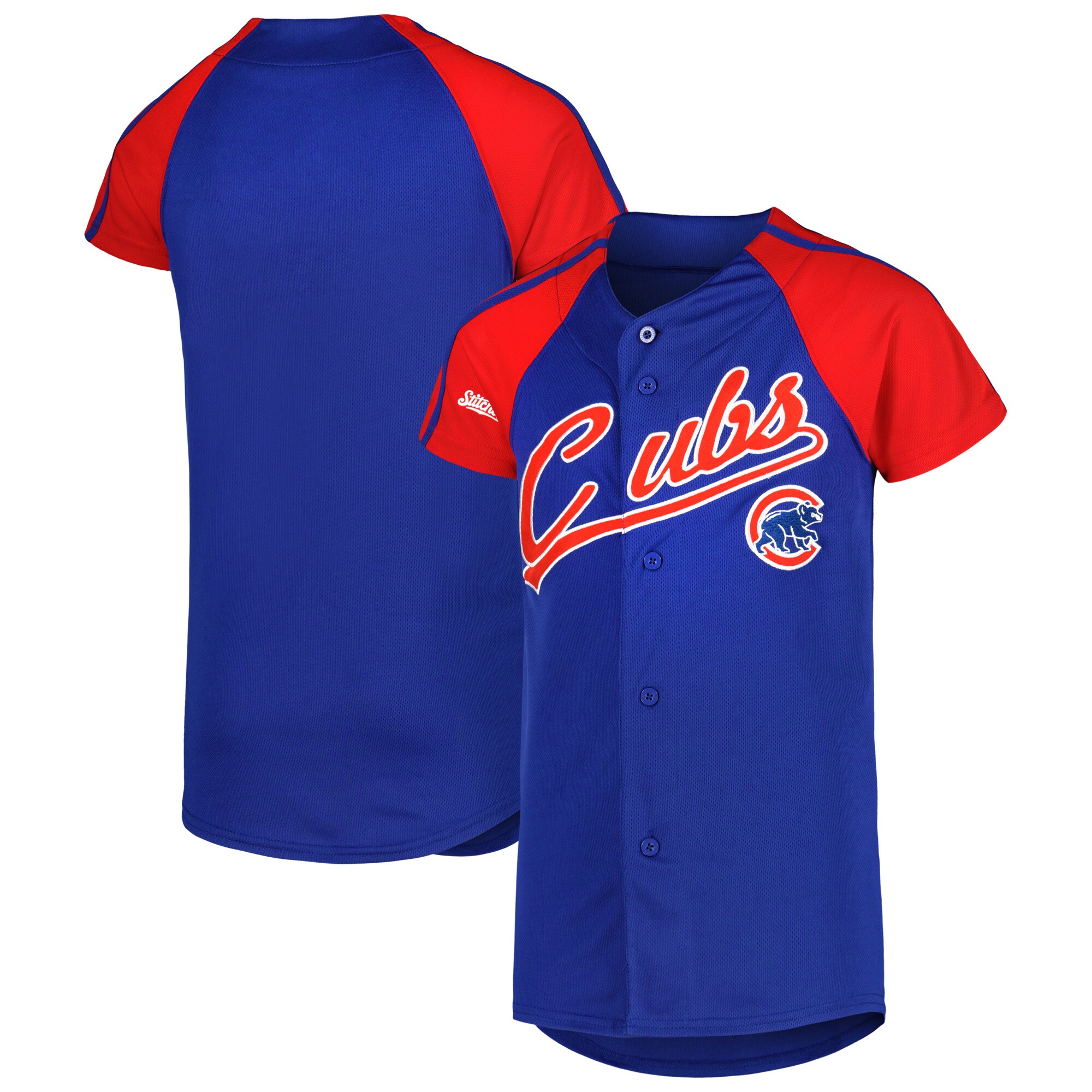Alternative view of Chicago Cubs Stitches Youth Team Jersey - Royal/red