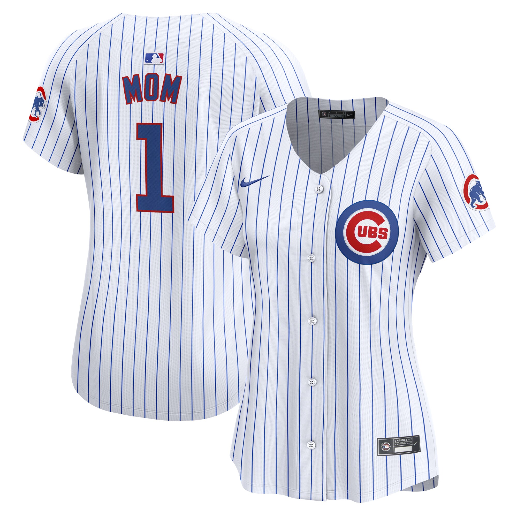 Chicago Cubs Women's #1 Mom Home Limited Jersey - White