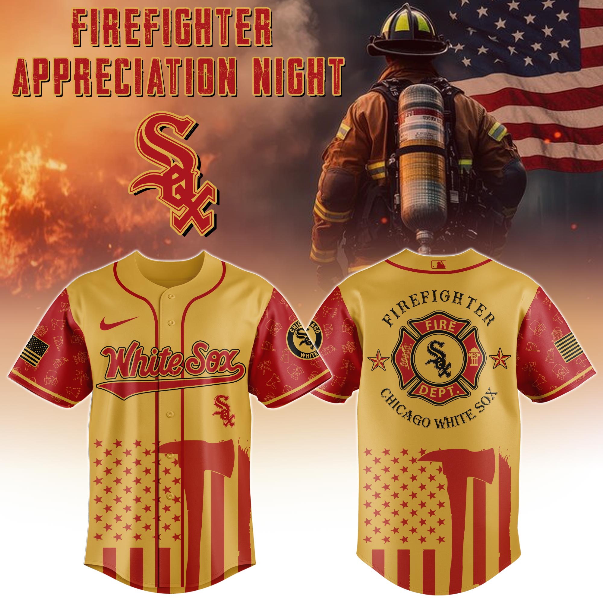 Chicago White Sox Mlb X Firefighter Appreciation Night Special Edition Jersey 2025