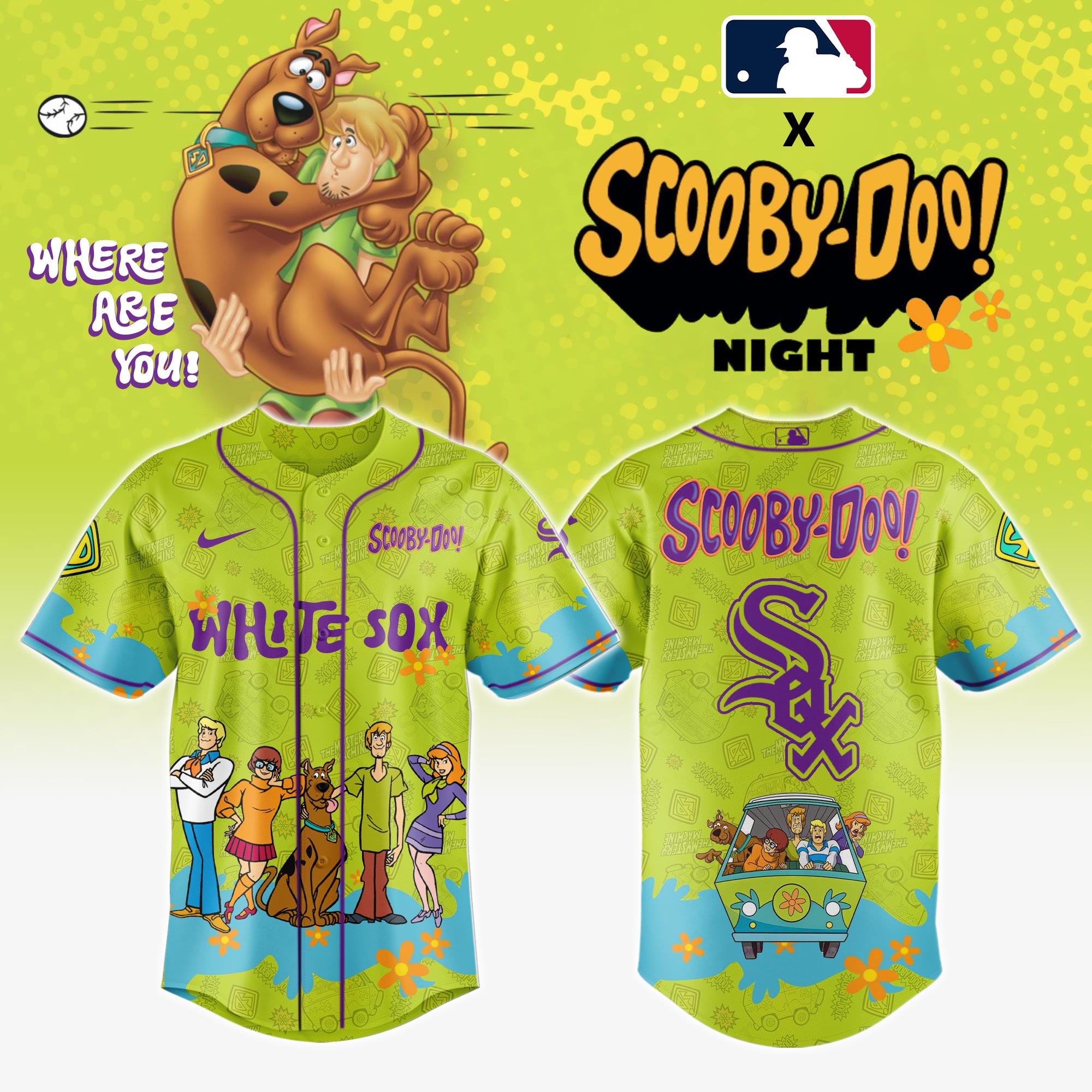 Chicago White Sox Mlb X Scooby Doo Baseball Jersey