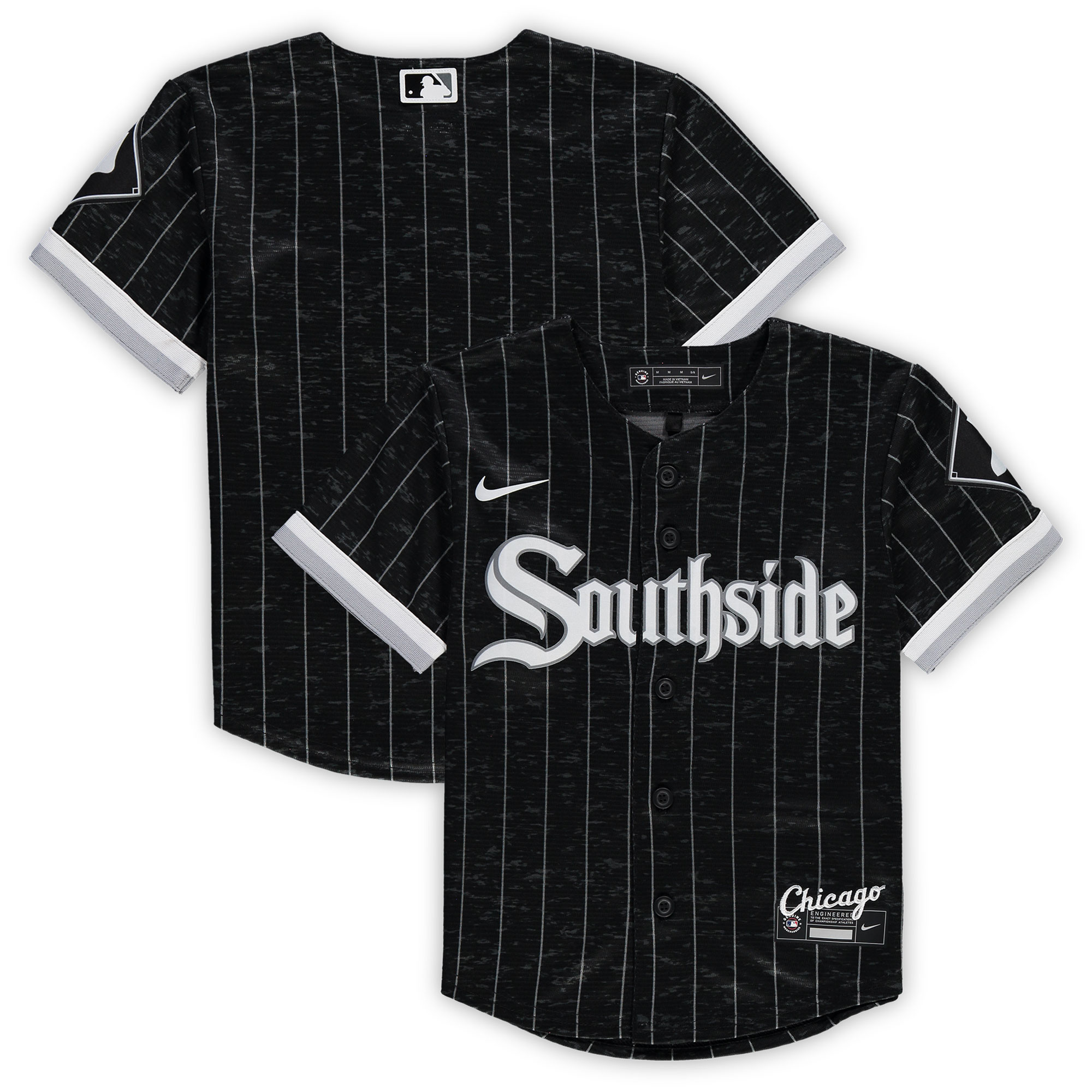 Alternative view of Chicago White Sox Preschool Mlb City Connect Replica Team Jersey - Black/gray