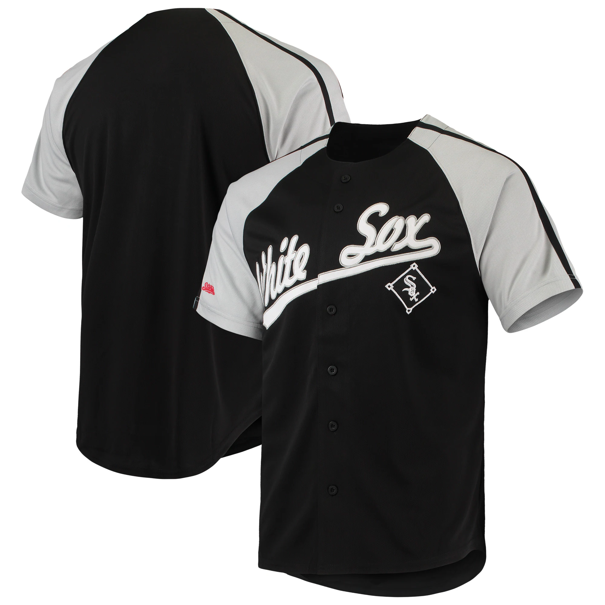 Alternative view of Chicago White Sox Stitches Button-down Raglan Replica Jersey - Black