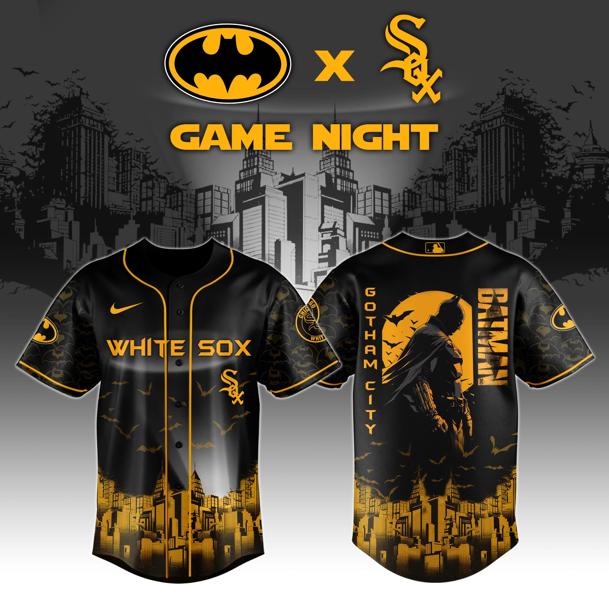 Chicago White Sox X Dc Batman Game Night Baseball Jersey
