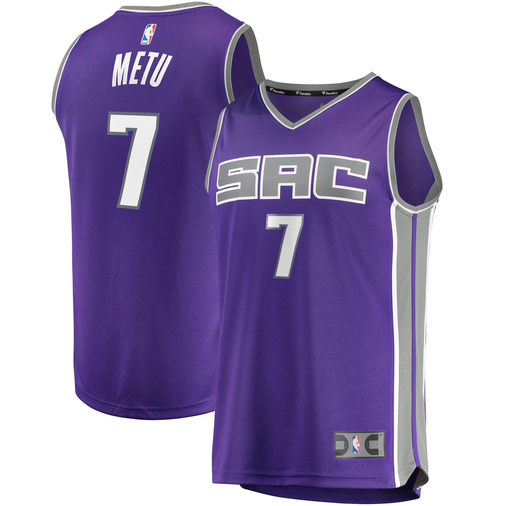 Alternative view of Chimezie Metu Sacramento Kings Fanatics Branded 2021/22 Fast Break Replica Jersey - Icon Edition - Purple