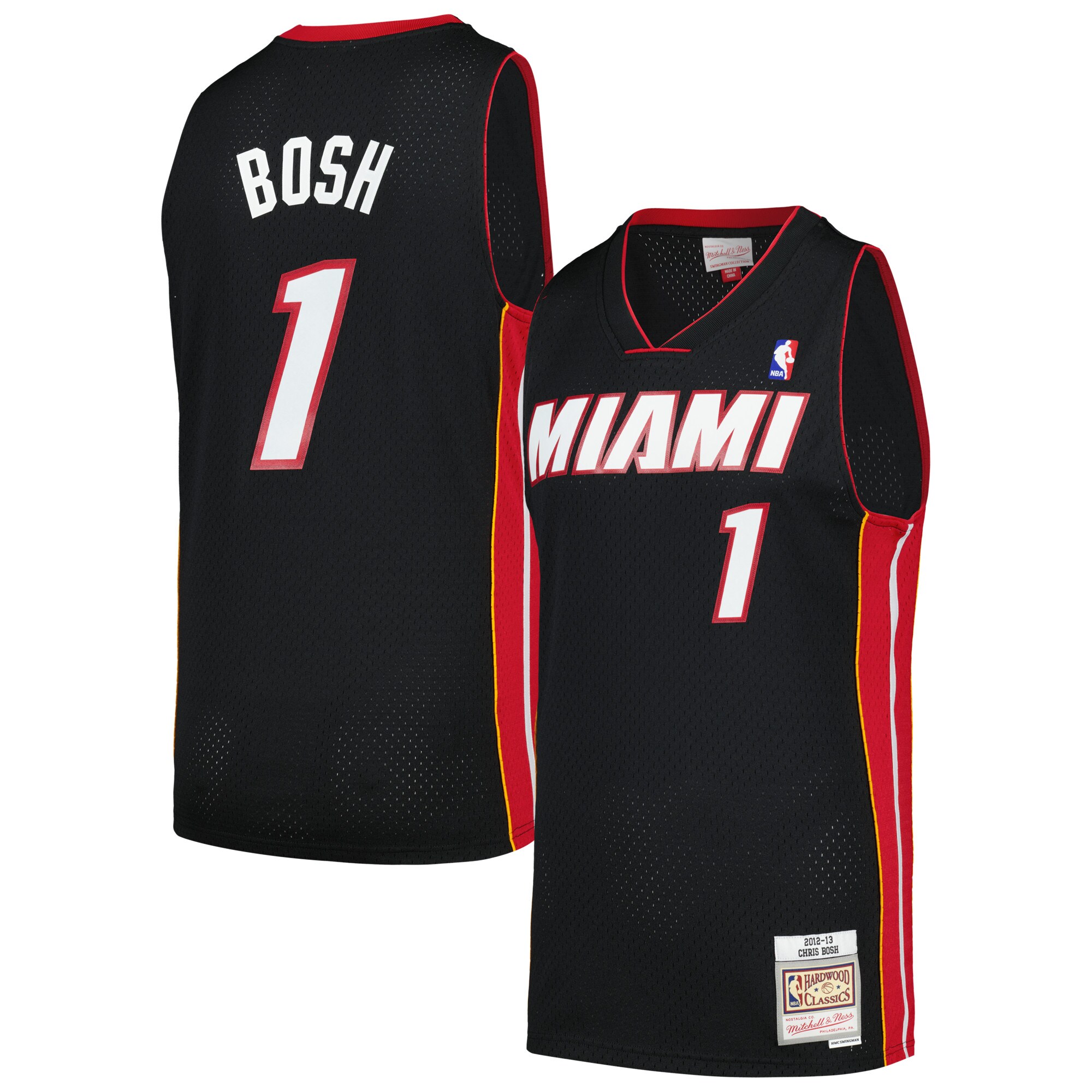 Chris Bosh Miami Heat Mitchell & Ness 2012/13 Hardwood Classics Swingman Jersey - Black