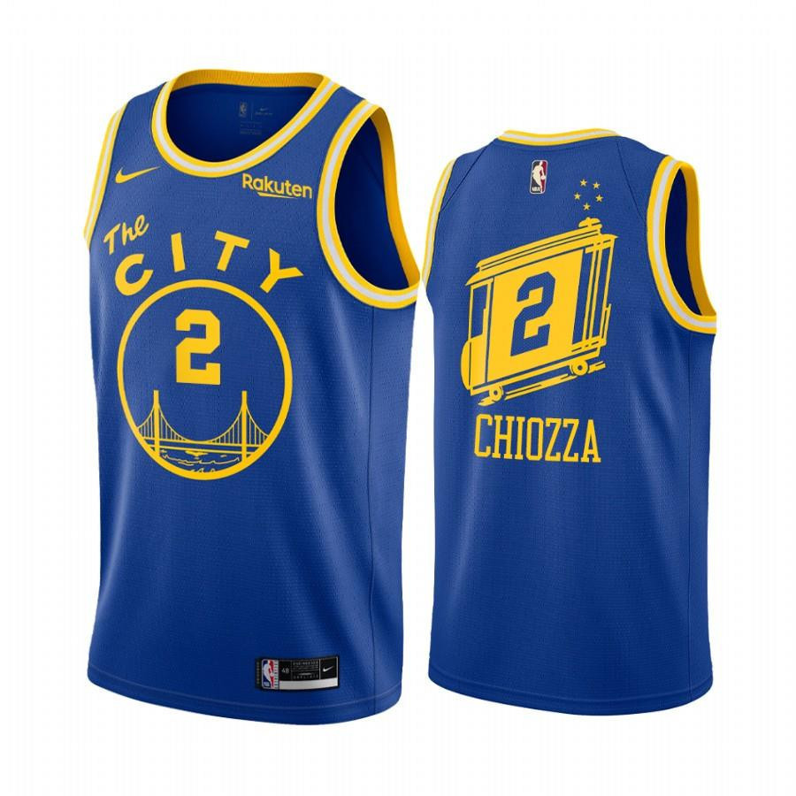 Chris Chiozza Golden State Warriors Hardwood Classics Royal 2 Jersey - Men Jersey - JS749 