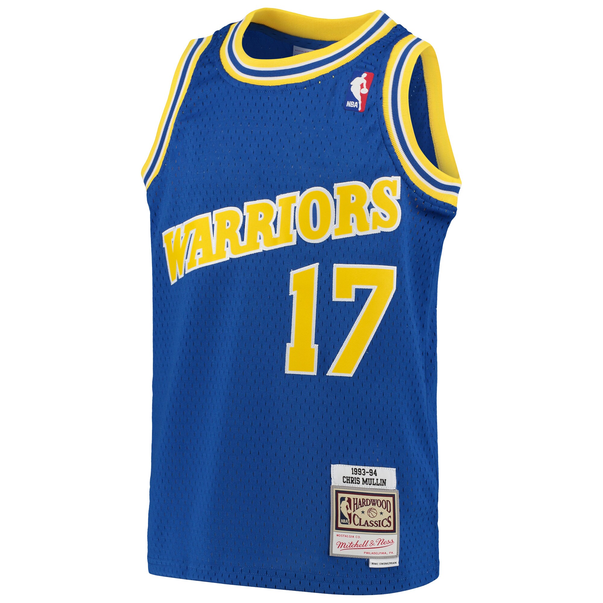 Alternative view of Chris Mullin Golden State Warriors Mitchell & Ness Youth 1993/94 Hardwood Classics Swingman Jersey - Royal