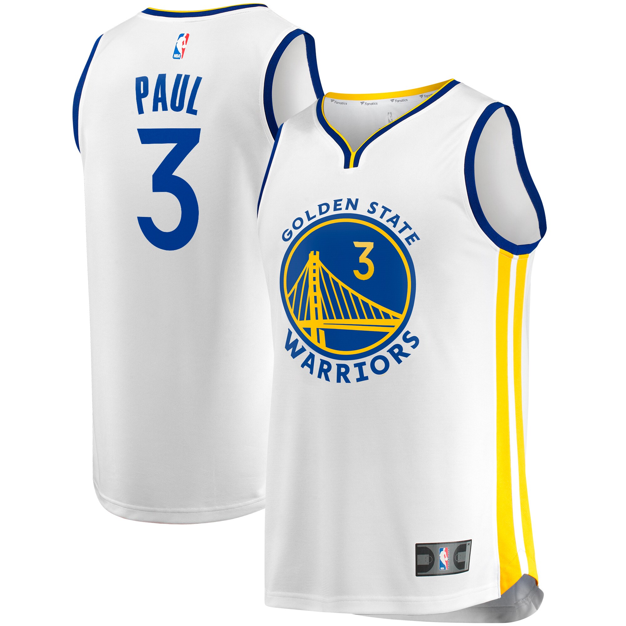 Chris Paul Golden State Warriors Fanatics Youth Fast Break Player Jersey - Association Edition - White