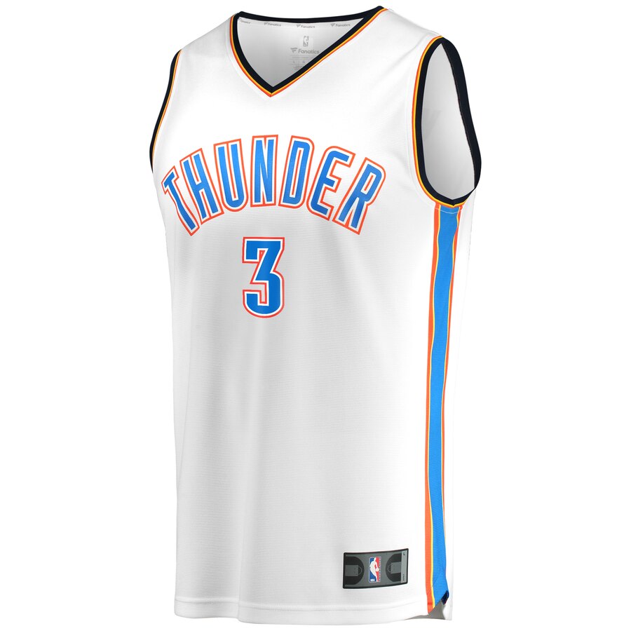 Alternative view of Chris Paul Oklahoma City Thunder Fanatics Branded Fast Break Replica Player Jersey White - Association Edition