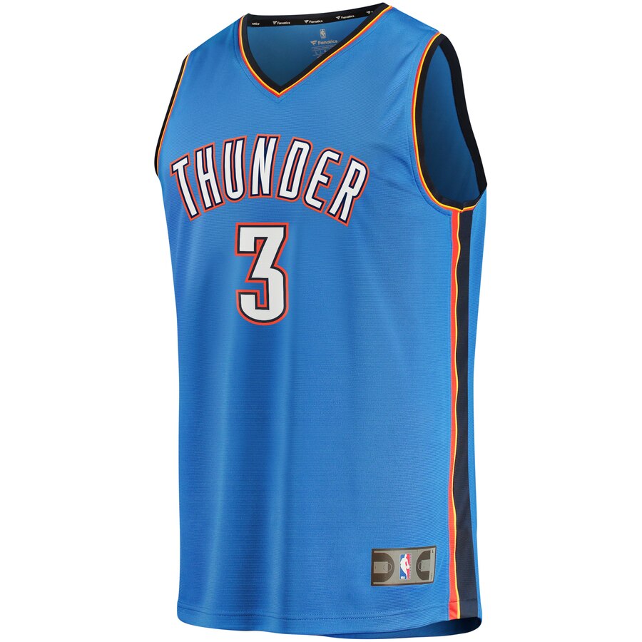 Alternative view of Chris Paul Oklahoma City Thunder Fanatics Branded Youth Fast Break Replica Player Jersey Blue - Icon Edition