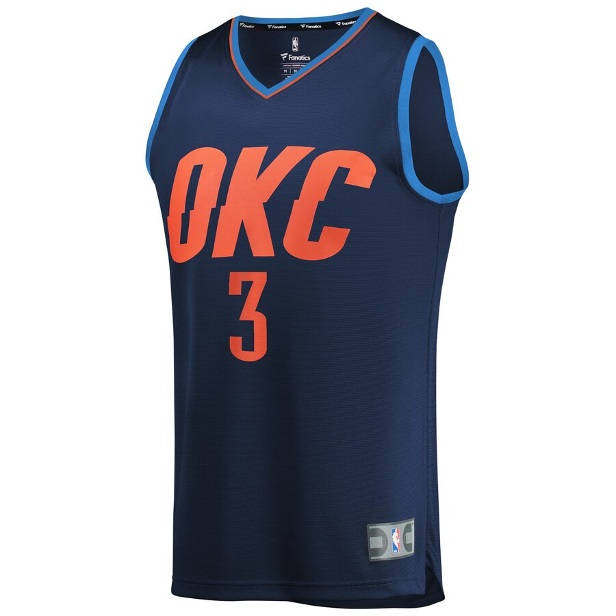 Alternative view of Chris Paul Oklahoma City Thunder Fanatics Branded Youth Fast Break Replica Player Jersey Navy - Statement Edition