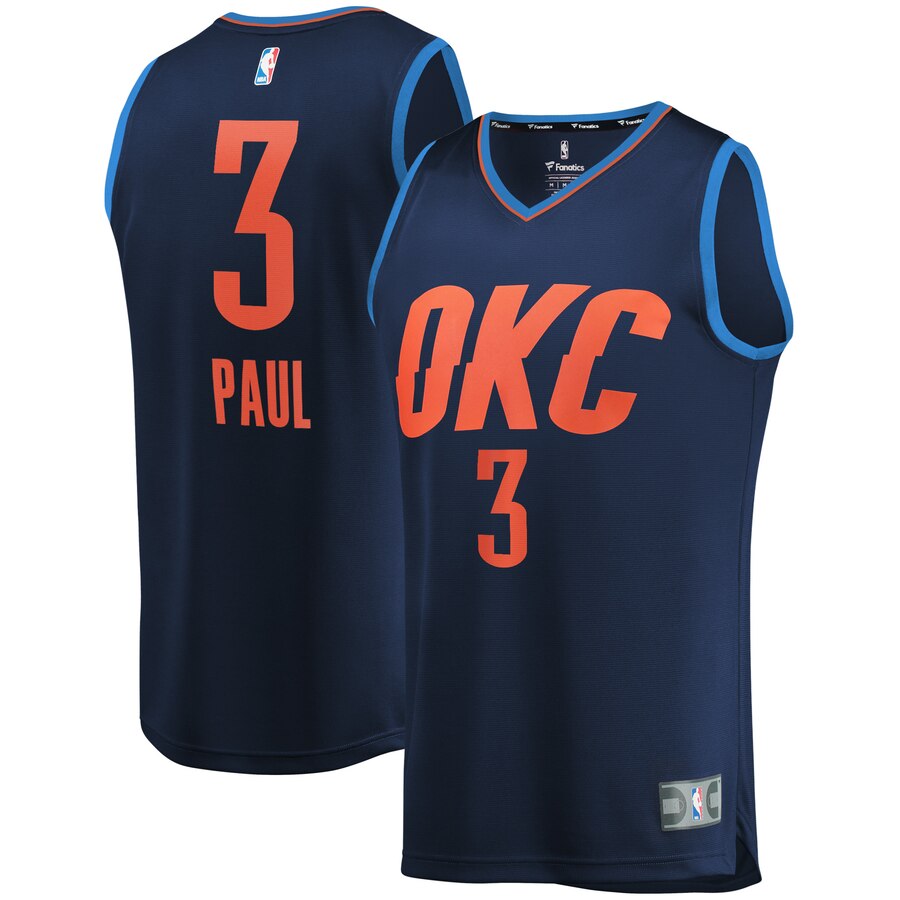 Chris Paul Oklahoma City Thunder Fanatics Branded Youth Fast Break Replica Player Jersey Navy - Statement Edition