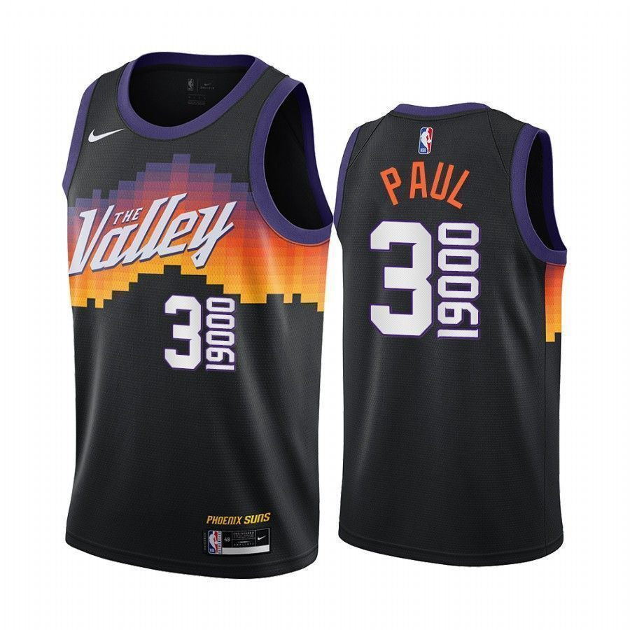 Chris Paul Phoenix Suns 19000 Points Black Jersey 60th Player In History Special Commemoration - JS436 