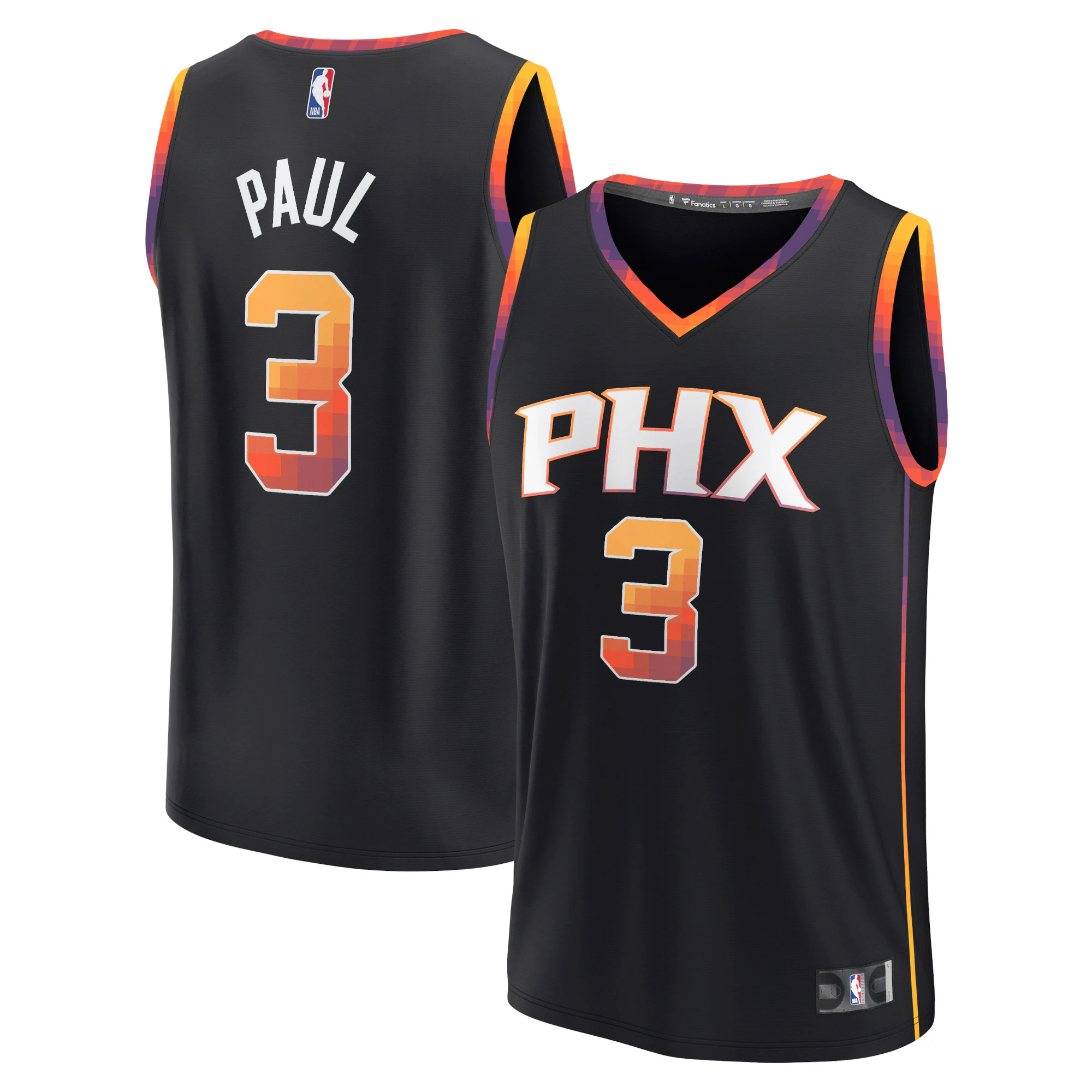 Alternative view of Chris Paul Phoenix Suns Fanatics Branded Fast Break Replica Player Jersey - Statement Edition - Black