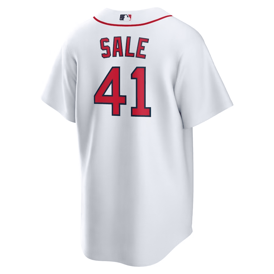 Alternative view of Chris Sale 41 Boston Red Sox Home Men Jersey - White