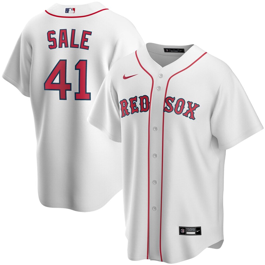 Chris Sale Boston Red Sox Home 2020 Replica Player Jersey ÃƒÂ¢Ã¢â€šÂ¬Ã¢â‚¬Å“ White