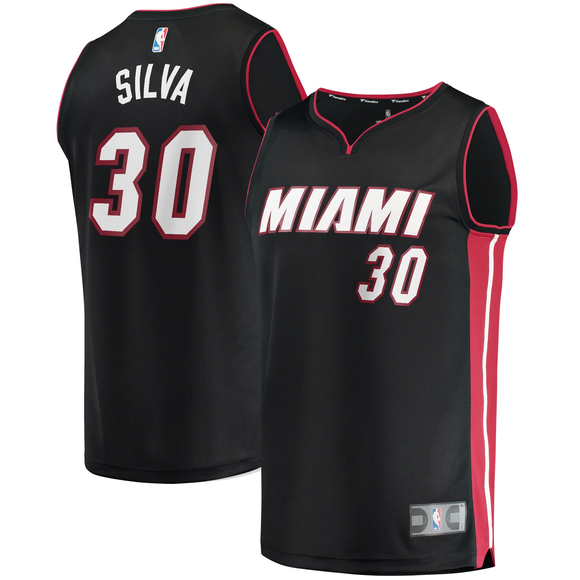 Alternative view of Chris Silva Miami Heat Fanatics Branded 2021/22 Fast Break Replica Jersey - Icon Edition - Black