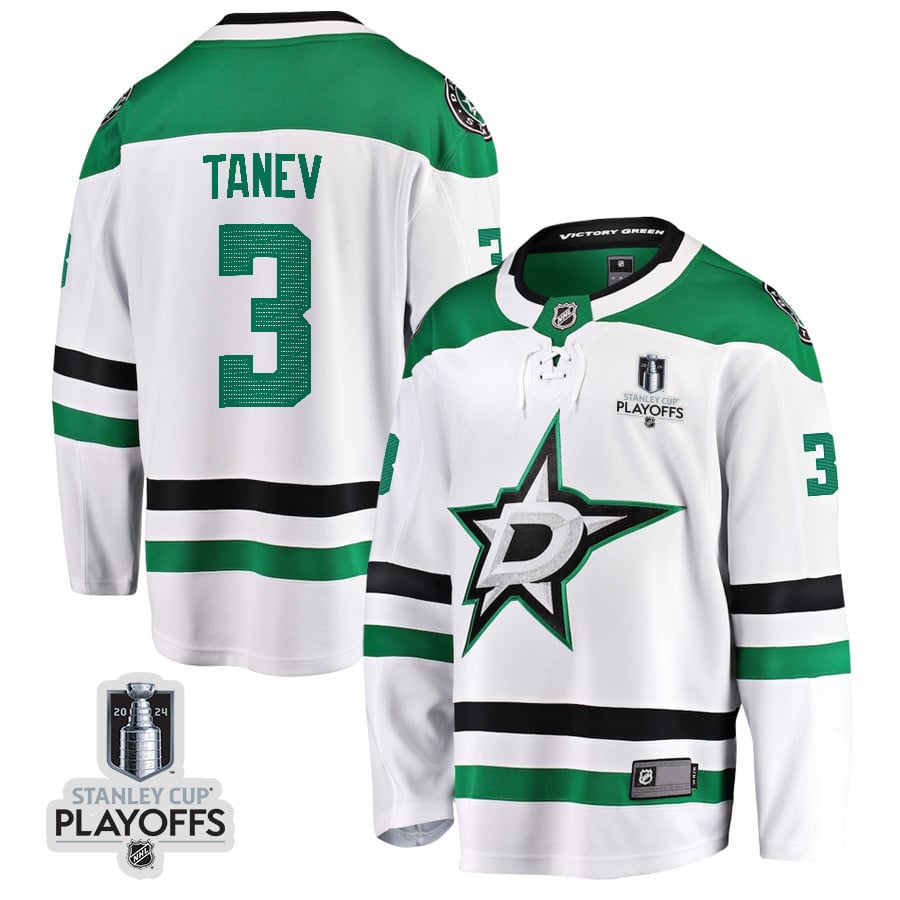Chris Tanev 3 Dallas Stars 2024 NHL Playoffs Patch Away Breakaway Jersey - Men - JS560 