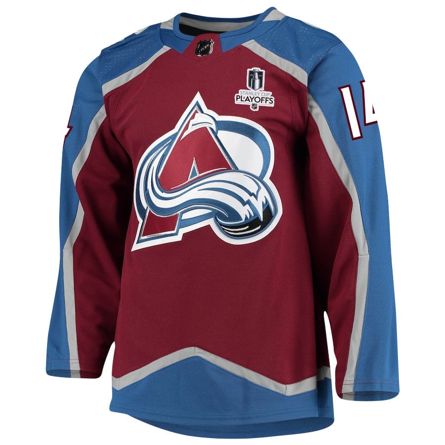 Alternative view of Chris Wagner 14 Colorado Avalanche 2024 NHL Playoffs Patch Home Jersey - Men - JS409 