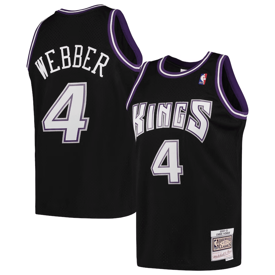 Chris Webber 4 Sacramento Kings Hardwood Classics 2000-01 Swingman Jersey - Black - JS583 