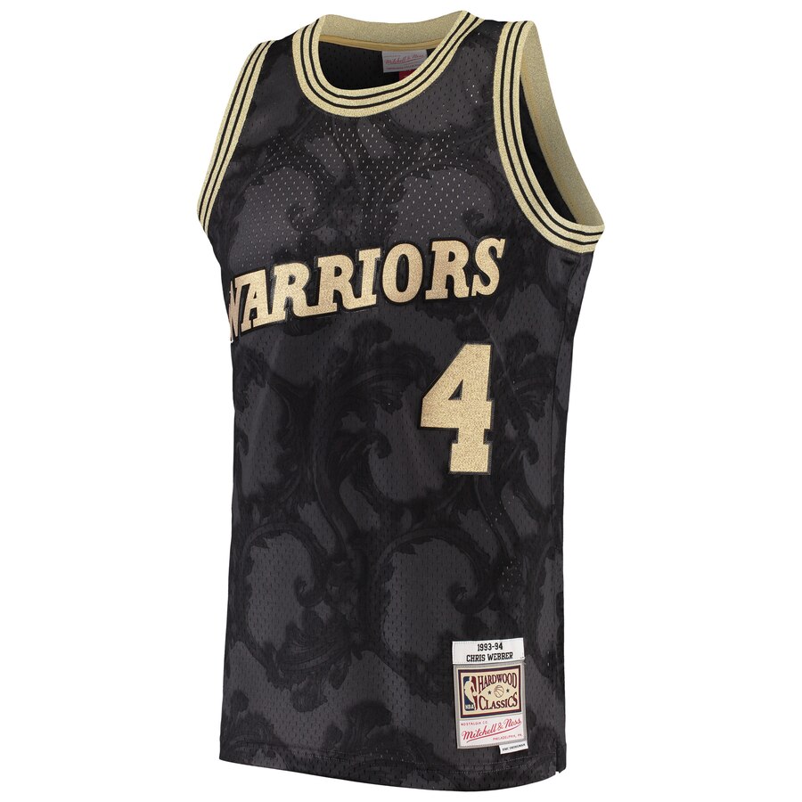 Alternative view of Chris Webber Golden State Warriors Mitchell & Ness 1993-94 Hardwood Classics Toile Swingman Jersey – Black – Jsfangear Jersey Store