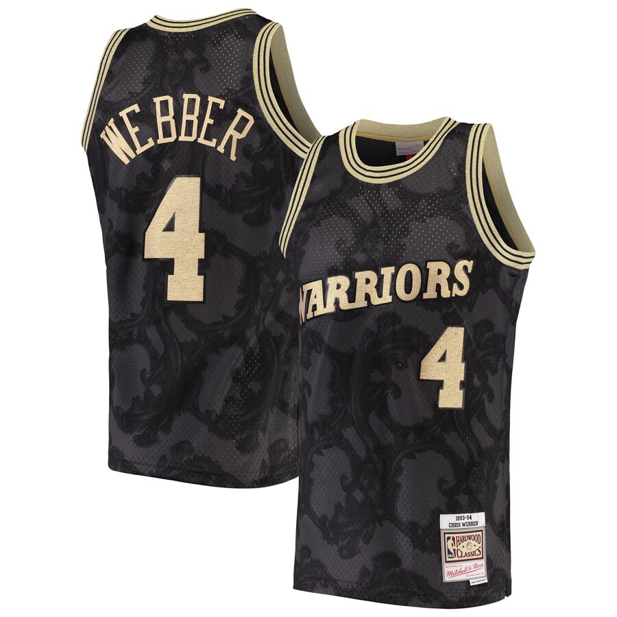 Chris Webber Golden State Warriors Mitchell & Ness 1993-94 Hardwood Classics Toile Swingman Jersey – Black