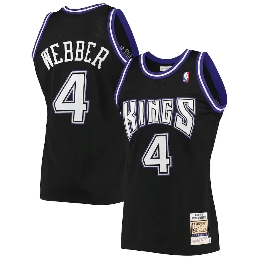 Chris Webber Sacramento Kings Mitchell & Ness Hardwood Classics 1998-99 Jersey - Black - JS744 