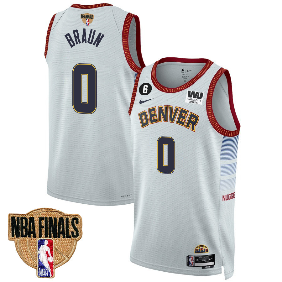 Christian Braun 0 Denver Nuggets Final Champions 2023 Swingman YOUTH Jersey - White - JS863 