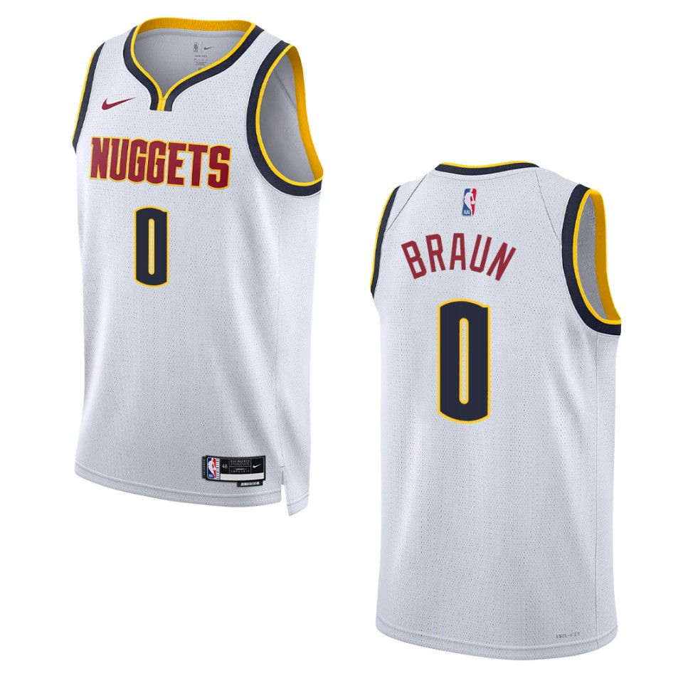 Christian Braun White Association Edition 2022-23 Denver Nuggets Swingman Jersey