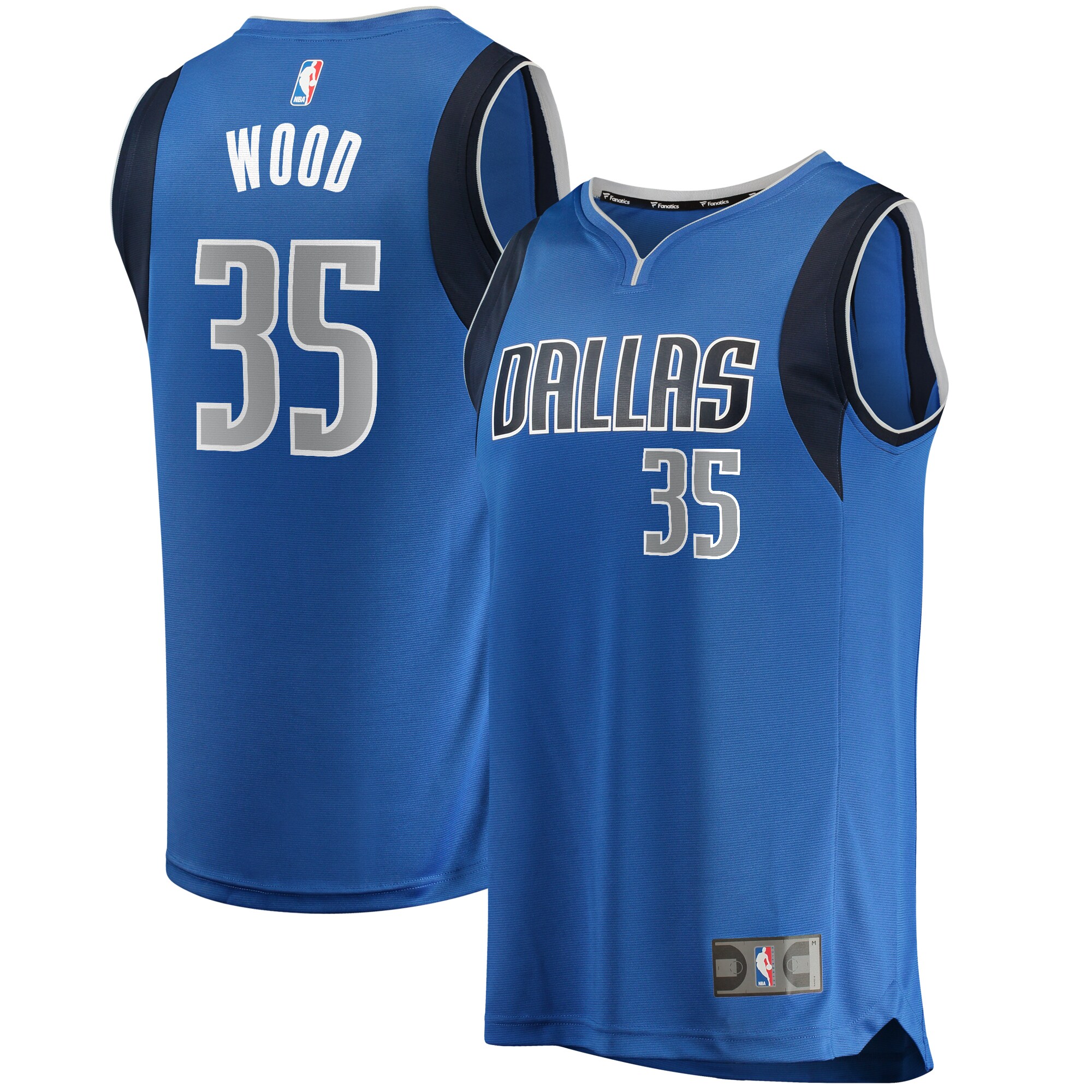 Alternative view of Christian Wood Dallas Mavericks Fanatics Branded Fast Break Replica Jersey - Icon Edition - Blue