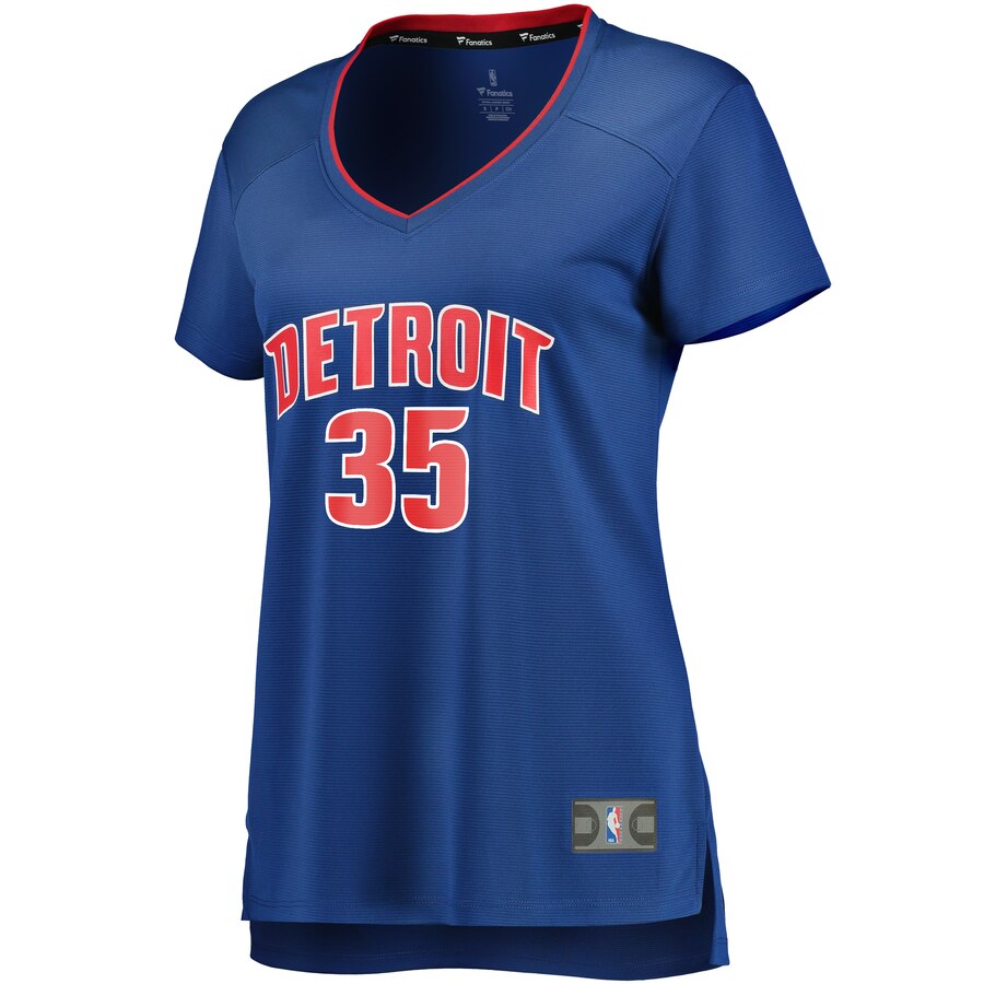 Alternative view of Christian Wood Detroit Pistons Fanatics Branded Women's Fast Break Replica Player Jersey - Icon Edition - Blue