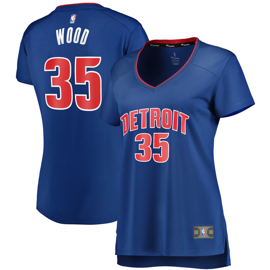 Christian Wood Detroit Pistons Fanatics Branded Women's Fast Break Replica Player Jersey - Icon Edition - Blue