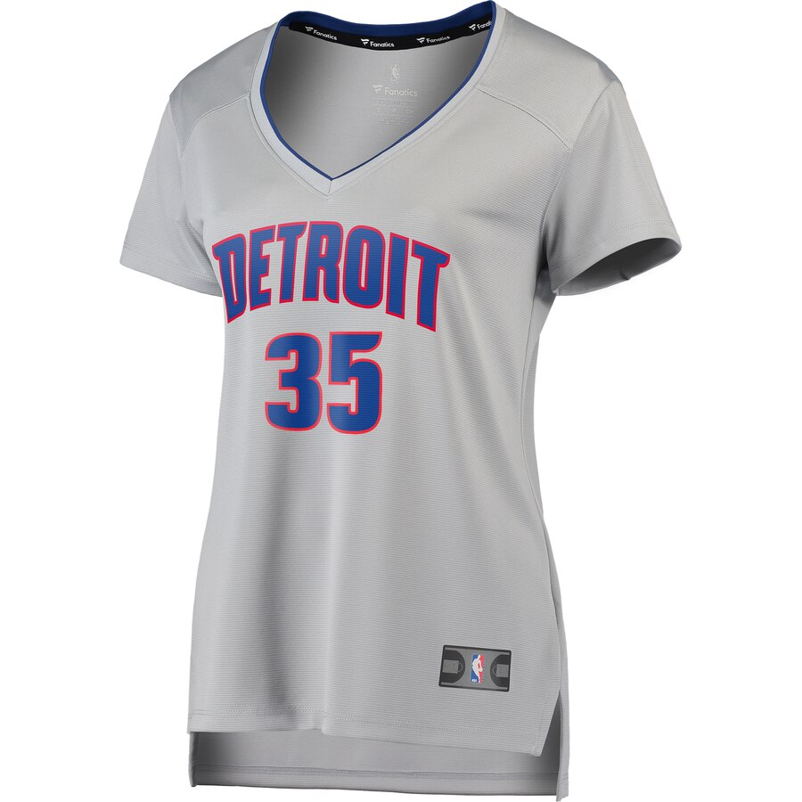 Alternative view of Christian Wood Detroit Pistons Fanatics Branded Women's Fast Break Replica Player Jersey - Statement Edition - Gray