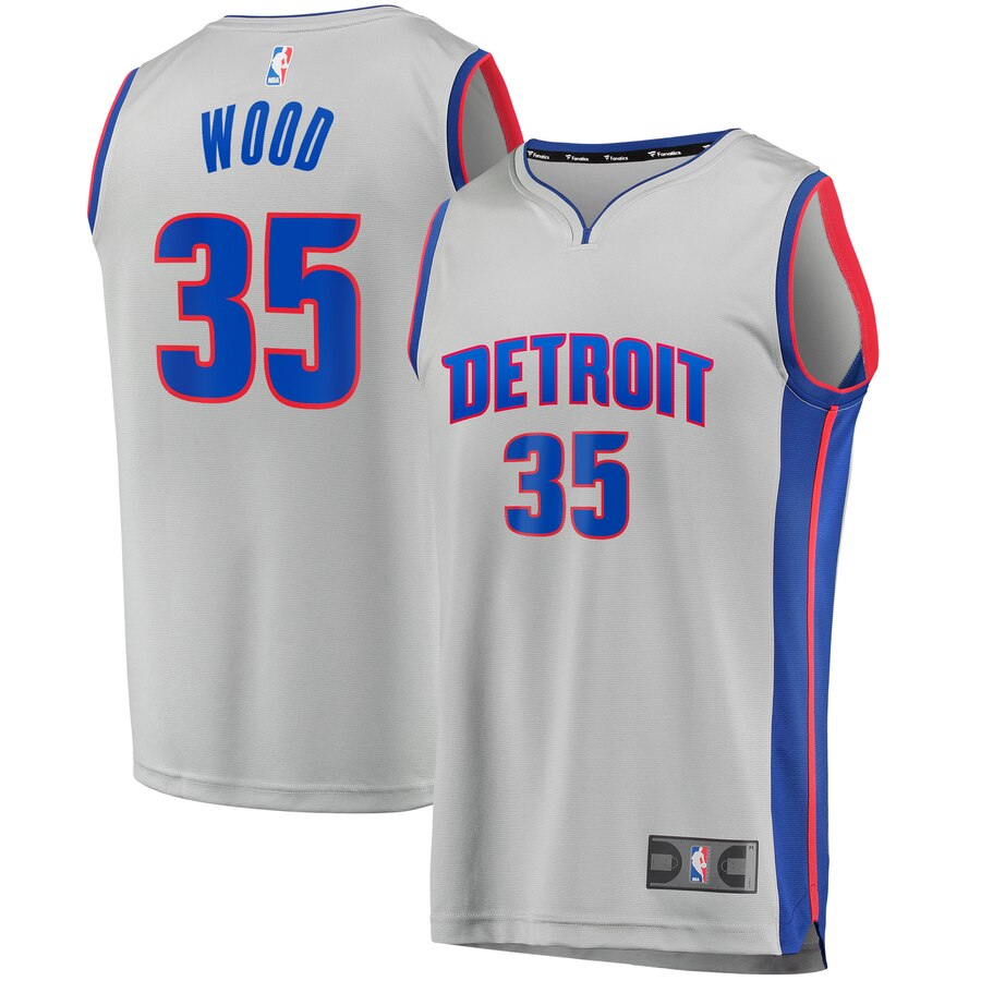 Christian Wood Detroit Pistons Fanatics Branded Youth Fast Break Replica Player Jersey - Statement Edition - Gray